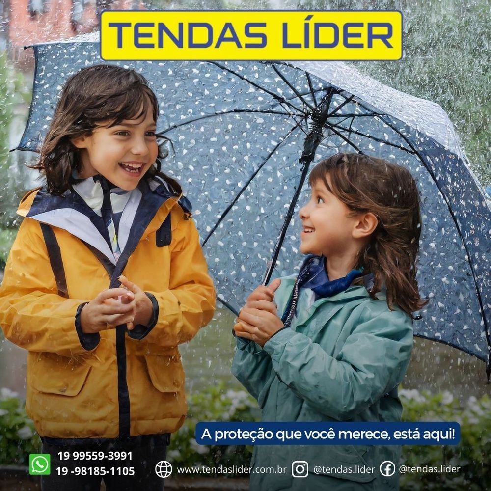 Estrutura de tenda montada pela Tendas Líder